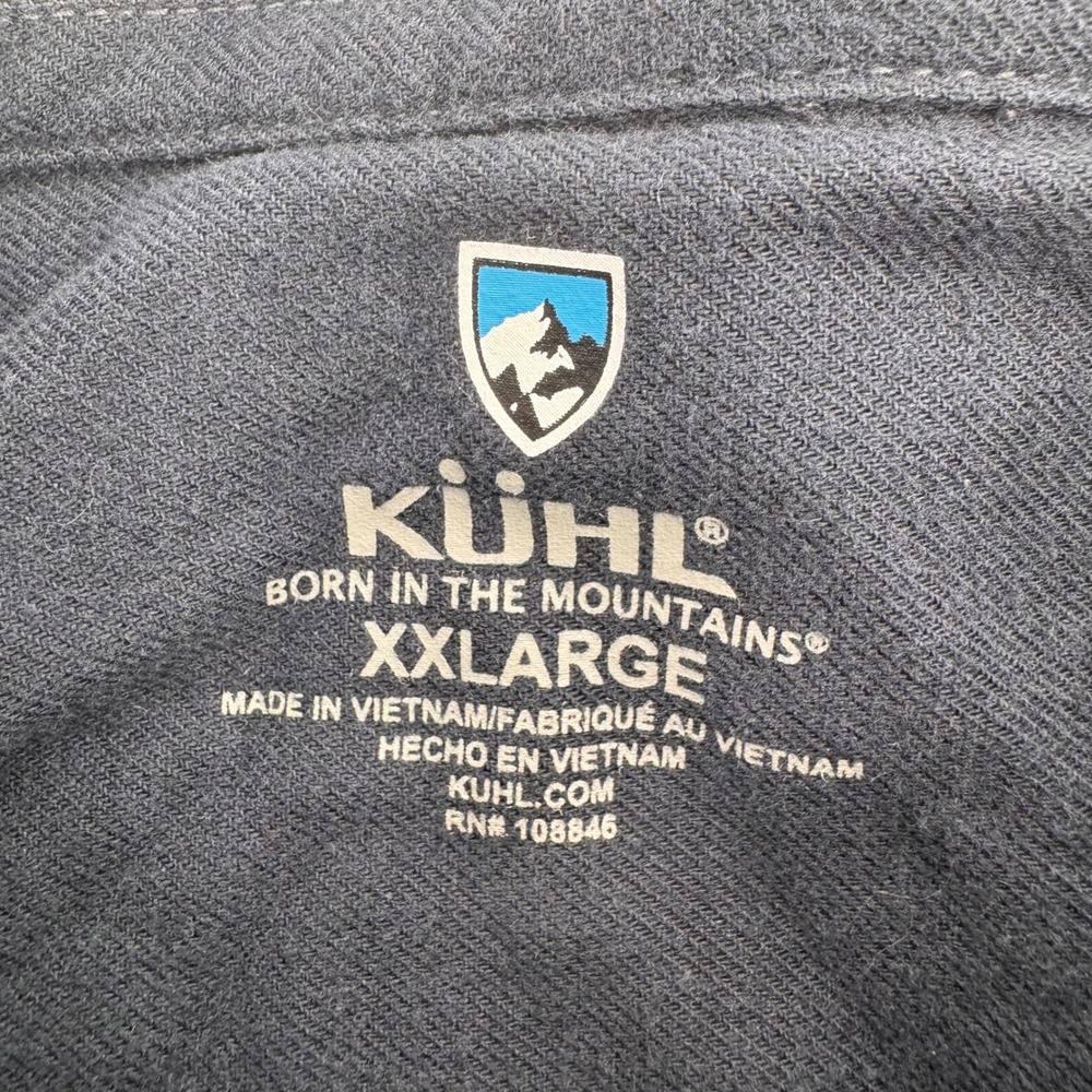 Kuhl Button Down Shirt‎ Mens XXL Charcoal Grey Cotton Tencel Long Sleeve Twill - Picture 4 of 8